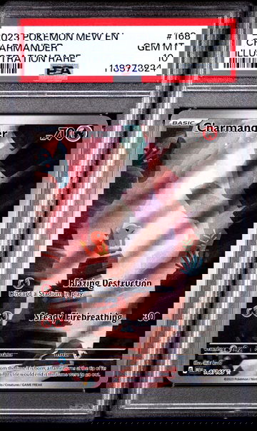 2023 POKEMON MEW EN-151 ILLUSTRATION RARE #168 CHARMANDER PSA 10