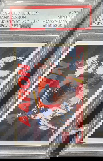 1991 upper deck heroes hank Aaron PSA 9