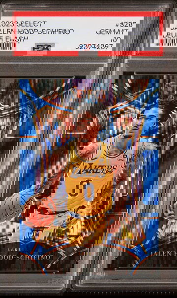 2023 Select JALEN HOOD-SCHIFINO BLUE FLASH SP /99 Mezzanine RC PSA 10