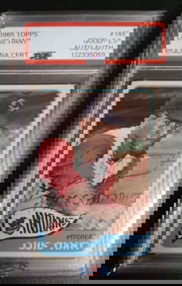 1965 Topps #145 Luis Tiant RC PSA 2.5 Auto Authentic.