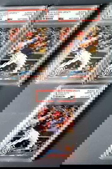 (3) 2018 Topps Update Juan Soto PSA 10 #US300 RC ***YOU GET ALL 3 CARDS***