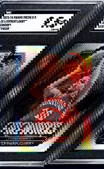 2023-24 Panini Prizm Draft Picks #16 Stephen Curry Fireworks Silver Prizm SGC 9.5