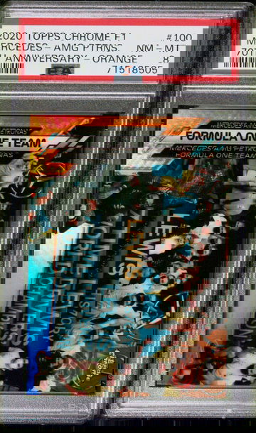 2020 Topps Chrome F1 Lewis Hamilton Mercedes AMG Orange 70th Anniversary Refractor #100 Formula 1