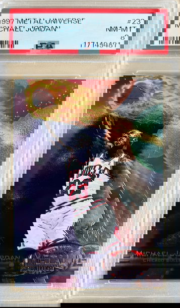 1997 Metal Universe Michael Jordan #23 PSA 8