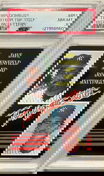 1985 DONRUSS TWO FOR THE TITLE YELLOW LETTERS #651 NM-MT