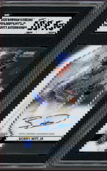 2020 Bowman Sterling BSPA Bobby Witt Jr SGC 9.5 Prospect Autograph