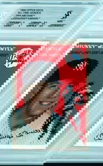 1994 Upper Deck #259 Mickey Mantle All-Time Heroes 1954 Archives BGS 9 MINT!