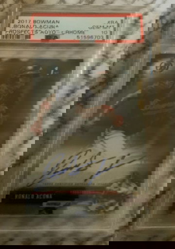 2017 bowman chrome Ronald Acuna auto psa 10