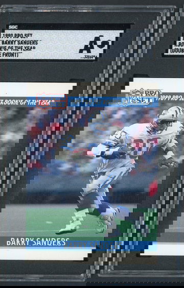 1990 Pro Set Barry Sanders Rookie of The Year SGC A