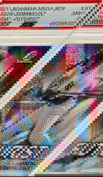 2021 BOWMAN MEGA BOX JASSON DOMINGUEZ CHROME - FUTURIST #JD PSA 9 MINT