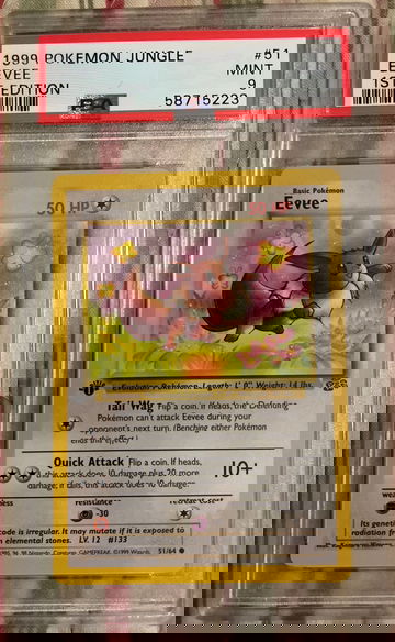 1999 Pokémon Jungle 1st Edition Eevee #51 PSA 9