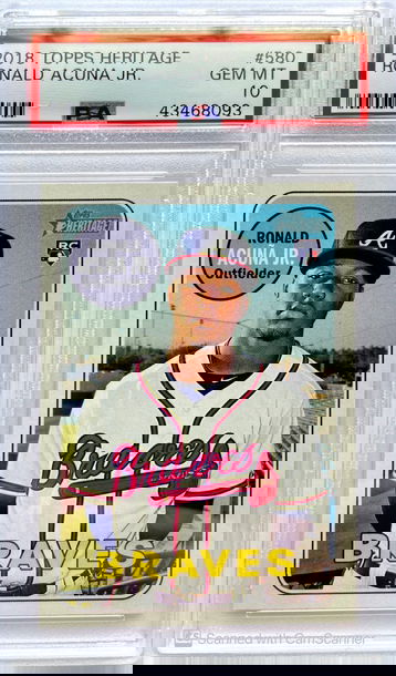 2018 Topps Heritage Ronald Acuna Jr. #580 PSA 10