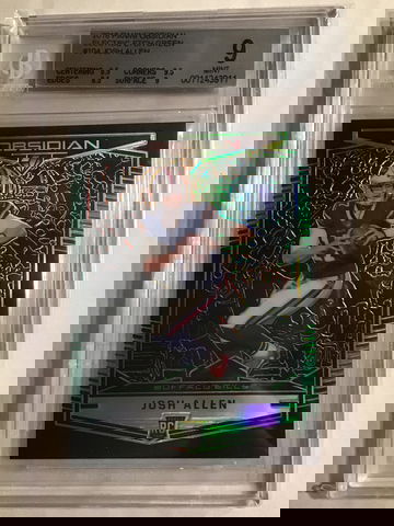 2018 Panini Obsidian Electric Etch Green #104 JOSH ALLEN RC #'d /25 BGS 9