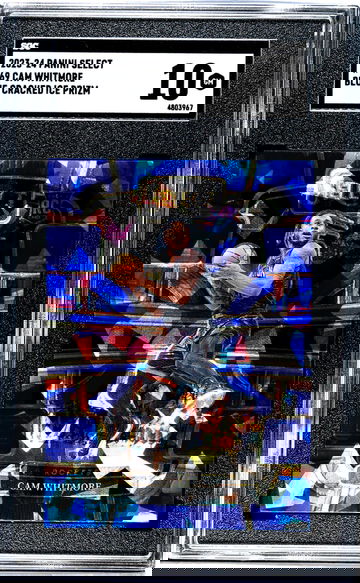 2023-24 Panini Select Blue Cracked Ice Cam Whitmore #69 RC SGC 10