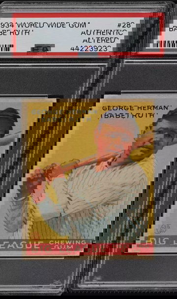 1934 World Wide Gum Babe Ruth #28 PSA Authentic 