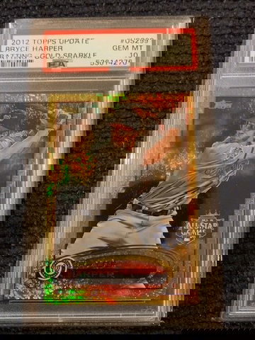 2012 Topps Update Bryce Harper Batting Gold Sparkle PSA 10