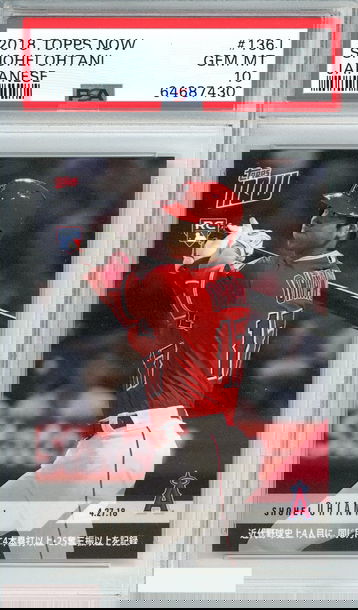 2018 TOPPS NOW SHOHEI OHTANI #136J JAPANESE ROOKIE PSA 10 GEM MT