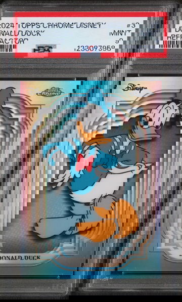 2024 Topps Chrome Disney Refractor Donald Duck #3 PSA 9
