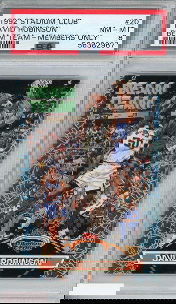 1992 STADIUM CLUB DAVID ROBINSON #20 BEAM TEAM-MEMBERS ONLY SPURS PSA 8 NM-MT