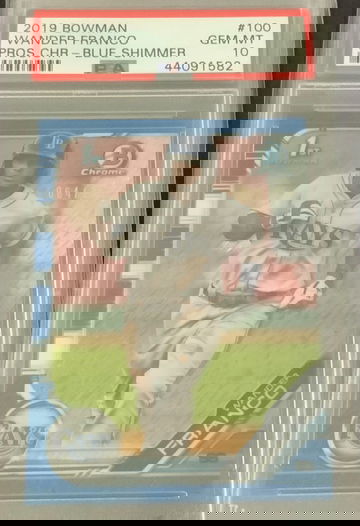 Wander Franco bowman chrome blue shimmer psa 10