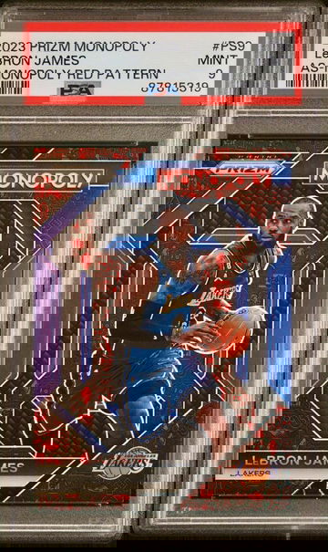 2023-24 Panini Prizm Monopoly Basketball LeBron James Red Pattern PSA 9 Mint SP