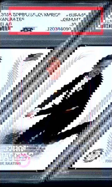 2018 Topps US Winter Olympics Evan Bates U.S. Flag PSA 10