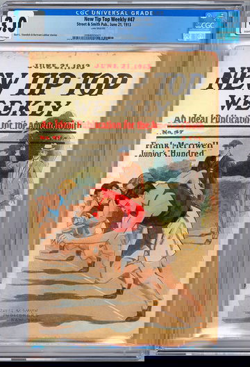 NEW TIP TOP WEEKLY #47 CGC 3.0 PLATINUM AGE PULP MAG *100+ YRS OLD* JUNE 21 1913