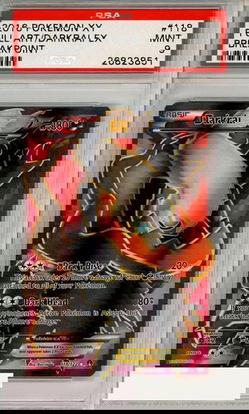 2016 POKEMON XY BREAKPOINT FA DARKRAI EX #118 PSA 9 MINT