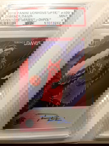 2019-20 Donruss Optic Terence Davis Signature Series Purple Auto PSA 9 Plays for kings