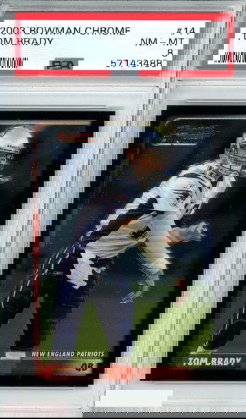 2003 BOWMAN CHROME TOM BRADY #14 NEW ENGLAND PATRIOTS  PSA 8 NM-MT