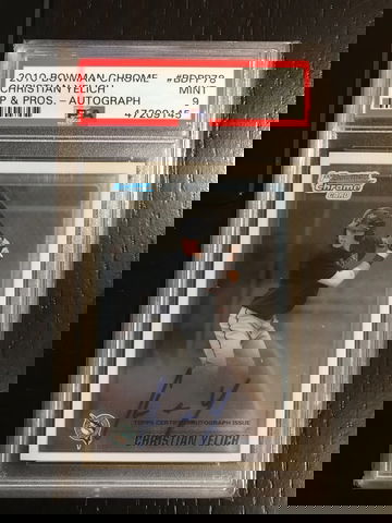 2010 Bowman Chrome Christian Yelich Auto PSA 9