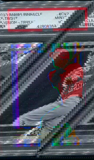 2013 Panini Pinnacle Clear Vision #CV2 Mike Trout TRIPLE RARE POP 3 PSA 9 MINT