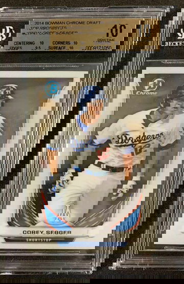 2014 Bowman Chrome Draft Top Prospects Corey Seager Rookie RC BGS 10 POP 9 - DHL Express Air with Tracking from Overseas