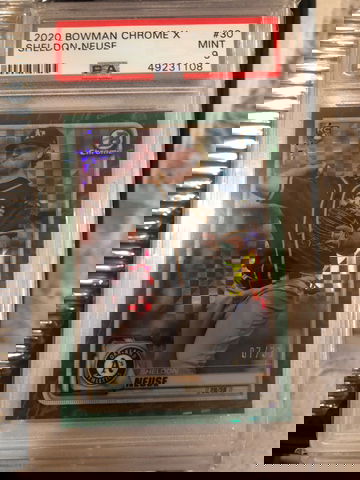 2020 Bowman Chrome X psa 9 Sheldon Neuse /31