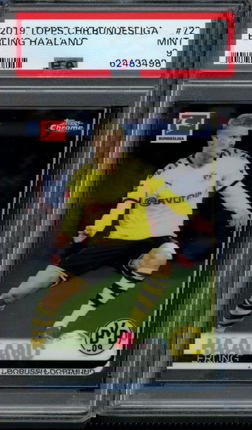 2019 Topps Chrome Erling Haaland Rookie #72 PSA Mint 9