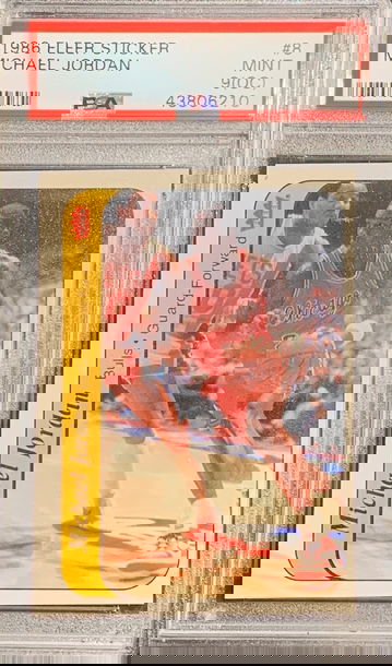 1986 Fleet Sticker Michael Jordan #8 PSA9(oc)