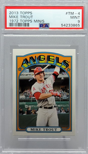 2013 TOPPS #TM-4 MIKE TROUT 1972 TOPPS MINIS PSA 9