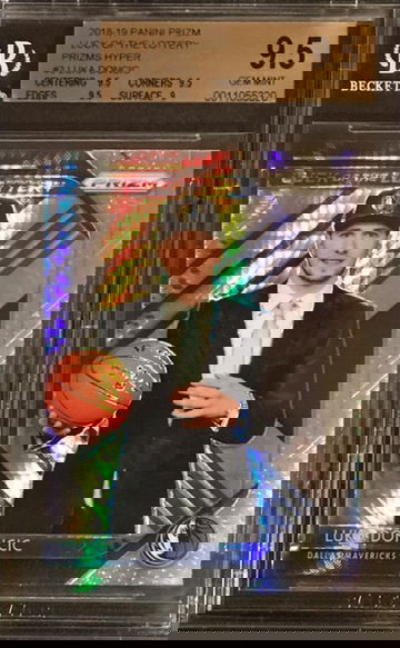 2018-19 Prizm - Luka Doncic - Luck of the Lotter Hyper Refractor - BGS 9.5
