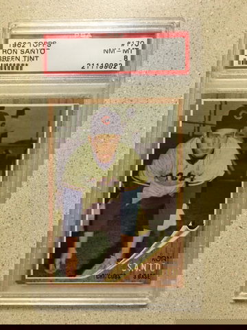 1962 Topps #170 Ron Santo PSA 8 NM-MT GREEN TINT CUBS HOF