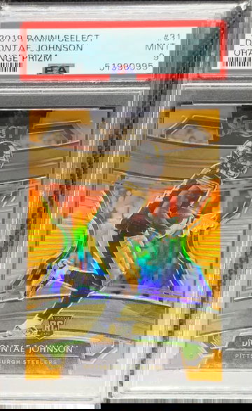 2019 Panini Select Concourse Diontae Johnson Rookie Orange Prizm /49 PSA 9 Mint