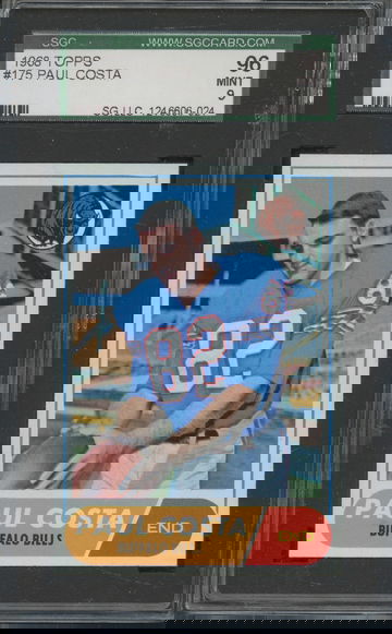 1968 Topps #175 Paul Costa Buffalo Bills SGC 96 Mint 9 