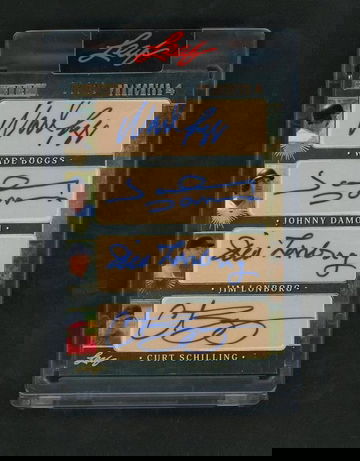 2023 Leaf Wade Boggs Johnny Damon Jim Lonborg Curt Schilling Franchise /10 Auto