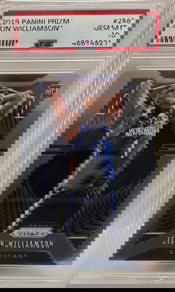 2019-20 Zion Williamson Prizm PSA 10 #248 Rookie RC Pelicans