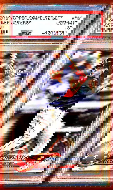 2018 Topps #18 Rafael Devers Retail Complete Set Red Sox RC Rookie PSA 10 Gem Mint