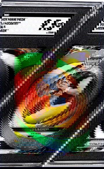 2024 Panini Prizm #7 Jj Mccarthy Portals Green Prizm SGC 9.5