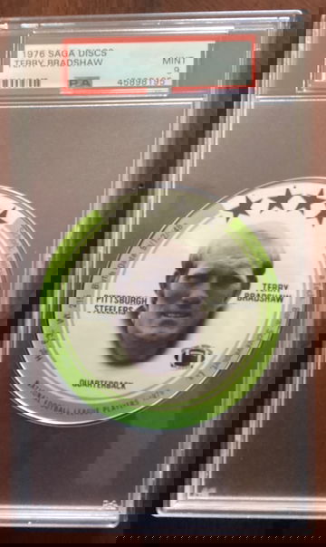 1976 Saga Discs Terry Bradshaw PSA-9