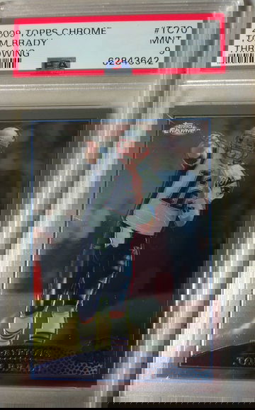 2009 Topps Chrome Tom Brady throwing PSA 9