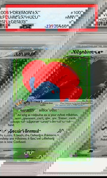 2004 POKEMON EX HIDDEN LEGENDS VILEPLUME EX-HOLO #100 PSA 9 MINT