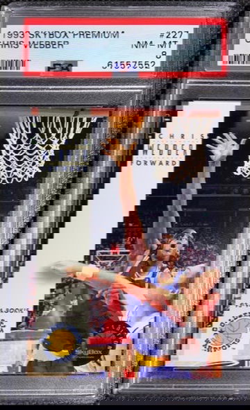 1993 Skybox Premium #227 Chris Webber HOF RC Golden State Warriors PSA 8 NM-MT