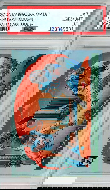 2024 PANINI DONRUSS OPTIC DOWNTOWN DUOS TUA TAGOVAILOA TYREEK HILL #7 PSA 10